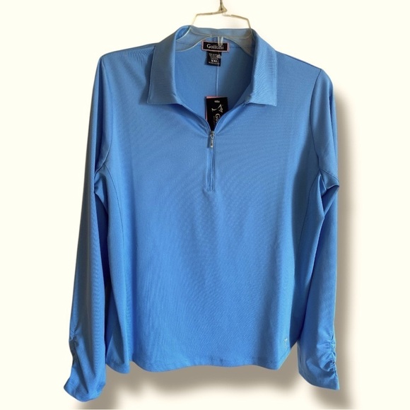 GOLFTINI Ladies Zone Performance Shirt Team 365 Quarter Zip Blue UPF 30+ XXL NWT - Picture 2 of 10